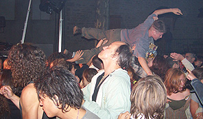 Public rock stage diving.